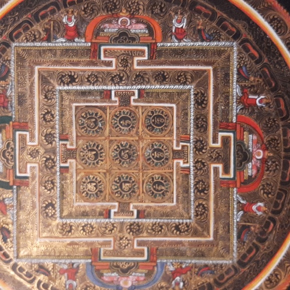 Vintage hand painted Mandala Thangka - Picture 2 of 3